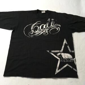 Cali Ink Large Grizzly King Bear Print T-Shirt Men’s 2XL . Made USA. STAR BLACK